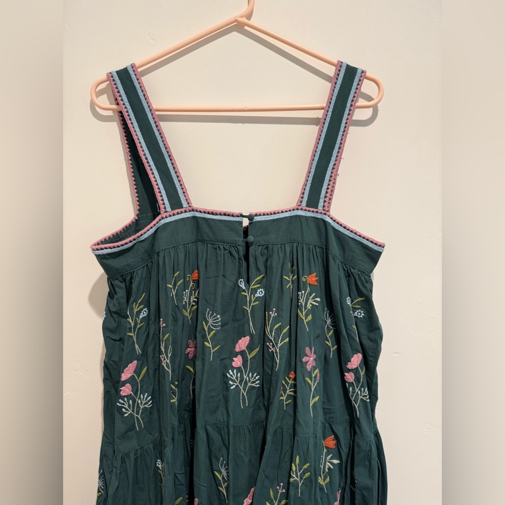 Mi Golondrina Lila Verde Arroyo long embroidered tiered dress size large NWT! - Picture 6 of 12